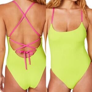 New Andie Swim Neon Strappy Fiji One Piece Size XXXL